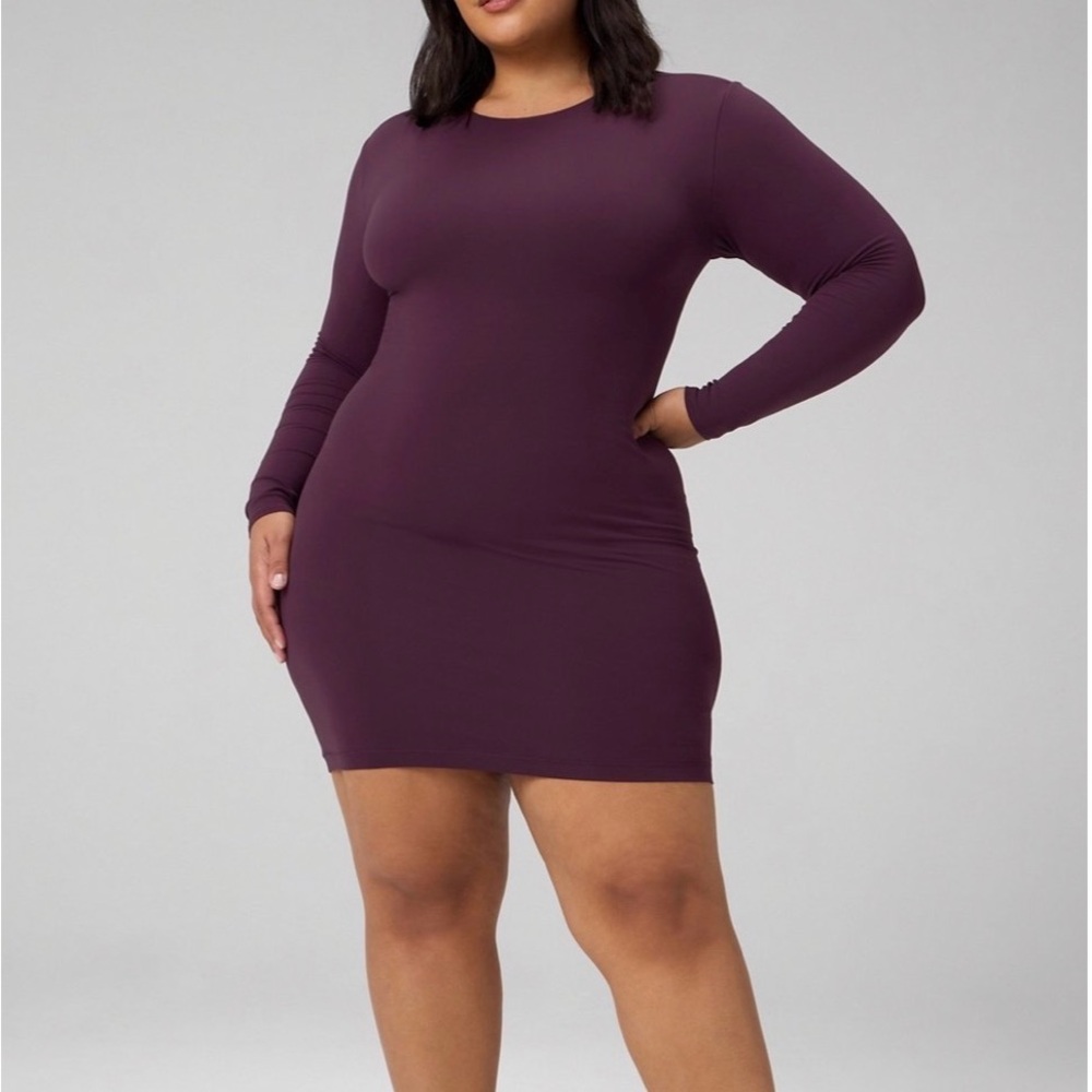 Unopened Fabletics Oxblood Long Sleeve Mini Dress